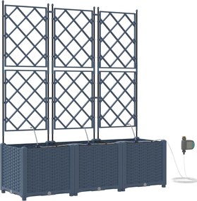 vidaXL Γλάστρα Κήπου 3 τμχ. Γκρι 120 x 40 x 142 cm PP