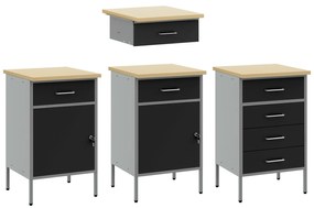 vidaXL Set Εργαλειοθήκης 10 Τεμαχίων Μαύρο Ατσάλι