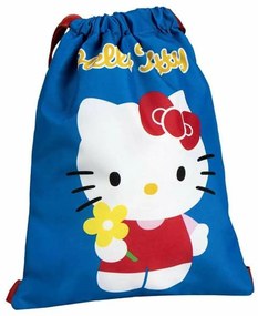 Σχολική Τσάντα με Σχοινιά Hello Kitty Μπλε 27 x 33 cm