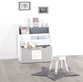 Παιδική Βιβλιοθήκη Με Συρτάρι (62.7x30x70) A-S Grey 127221B