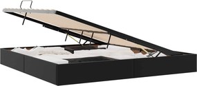 vidaXL Κρεβάτι Οθωμανικού Τύπου Μαύρο 200 x 200 cm Τεχνητό Δέρμα