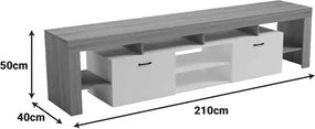 Έπιπλο τηλεόρασης Liner sonoma-λευκό 210x40x50εκ