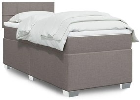 Κρεβάτι Boxspring με Στρώμα Taupe 90x190 εκ.Υφασμάτινο