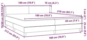 Κρεβάτι Boxspring με Στρώμα Ροζ 180x210 εκ. Βελούδινο - Ροζ