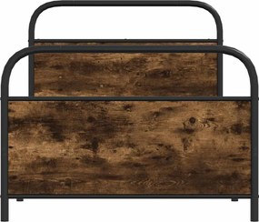 vidaXL Πλαίσιο Κρεβ. Χωρ. Στρώμα Καπνιστή Δρυς 90 x 190 εκ. Επεξ. Ξύλο