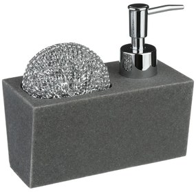 Δοχείο Υγρού Πιάτων + Θήκη Για Σφουγγάρι F-V Sponge Holder Gris 120052
