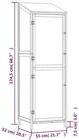 Αποθήκη Κήπου Λευκή 55 x 52 x 174,5 εκ. από Μασίφ Ξύλο Ελάτης - Λευκό