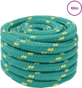 vidaXL Σχοινί Boat 50 χιλ. 10 m Πράσινο polypropylene