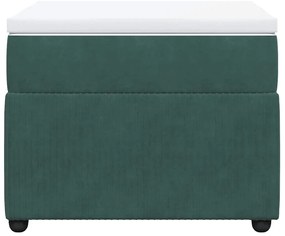 vidaXL Κρεβάτι Boxspring με Στρώμα Σκούρο Πράσινο 90x190 εκ. Βελούδινο