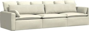 vidaXL Μαξιλάρι Καναπέ 2 τμχ. Βελούδο Κρεμ 145 x 40 εκ.