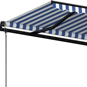 vidaXL Τέντα Συρόμενη Αυτόματη Μπλε / Λευκό 400 x 350 εκ.