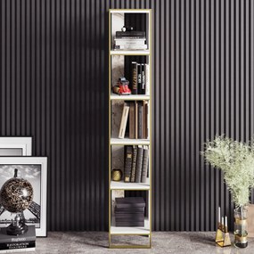 Βιβλιοθήκη Χρυσό / Λευκό MEVUN 32.2x31.3x178.5