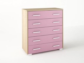 Intrahome Συρταριέρα παιδική σε χρώμα δρυς-ροζ 80x45x90 Intrahomesa-00652623