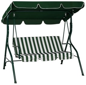 ΚΟΥΝΙΑ 3ΘΕΣΙΑ WAIOLA HM5542 ΠΡΑΣΙΝΟ ΛΕΥΚΟ ΡΙΓΕ NAPOLI 167x110x175 cm