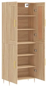 vidaXL Ντουλάπι Sonoma δρυς 69,5 x 34 x 180 εκ. από Επεξεργασμένο Ξύλο