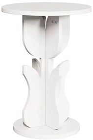vidaXL Τραπεζάκι Πλευράς Λευκό 39.5 x 39.5 x 53.5 εκ Μασίφ ξύλο πεύκου