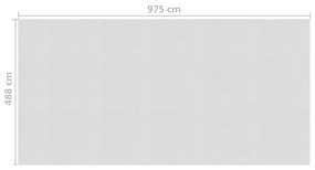 Κάλυμμα Πισίνας Ηλιακό Γκρι 975x488 εκ. από Πολυαιθυλένιο - Γκρι