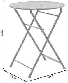 Τραπεζαρία Drill σετ 3τεμ μέταλλο χρώμα χαλκού antique