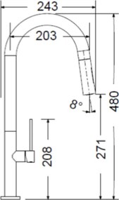 Armando Vicario Tozo 48780 Chrome - Μπαταρία Κουζίνας με Ντους