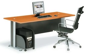 WOODWELL ΕΟ998,1BASIC Γραφείο Απόχρωση Dark Grey - Cherry 180x80x75cm ΕΟ998,1