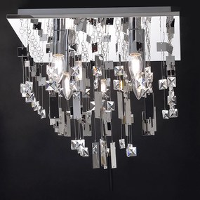 Πλαφονιέρα Metal &amp; Crystal SOMER404C Clear Crystal, Metal