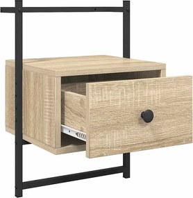 vidaXL Κομοδίνα Επιτοίχια 2 τεμ. Sonoma Δρυς 35x30x51 εκ Επεξεργ. Ξύλο