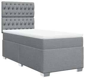 ΚΡΕΒΑΤΙ BOXSPRING ΜΕ ΣΤΡΩΜΑ ΑΝΟΙΧΤΟ ΓΚΡΙ 90X190 ΕΚ. ΥΦΑΣΜΑΤΙΝΟ 3292650