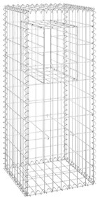 Συρματοκιβώτια Στύλοι 2 τεμ. 40 x 40 x 100 εκ. Σιδερένιοι - Ασήμι