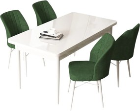 Dining Table &amp; Chairs Set (5 Pieces) Arp - White, Khaki White
Khaki