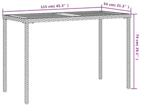 ΤΡΑΠΕΖΙ ΚΗΠΟΥ ΕΠΙΦΑΝΕΙΑ ΑΚΑΚΙΑΣ ΜΠΕΖ 115X54X74 ΕΚ. ΣΥΝΘ. ΡΑΤΑΝ 365078