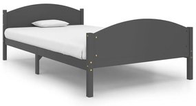 vidaXL Πλαίσιο Κρεβατιού Σκούρο Γκρι 120x200 εκ. από Μασίφ Ξύλο Πεύκου