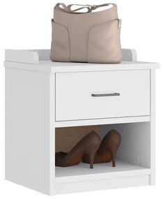 Πάγκος διαδρόμου "SANDNES" Λευκό 45x40x50 εκ. Πεύκο μασίφ ξύλο