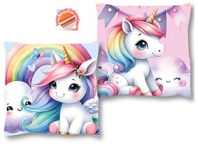 Διακοσμητικό Μαξιλάρι Βελουτέ 2 Όψεων (38x38) Dimcol Unicorn 10