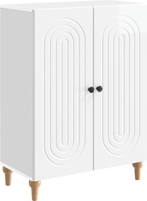 vidaXL Πλαϊνό γραφείο Γυαλιστερό Λευκό 66 x 34,5 x 90 εκ