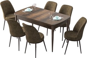 Extendable Dining Table &amp; Chairs Set (7 Pieces) Zen - Baroque, Brown Baroque
Brown