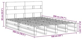 Σκελετός Κρεβ. Χωρίς Στρώμα Καφέ Κεριού 160x200 εκ Μασίφ Πεύκο - Καφέ