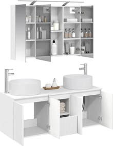 vidaXL Σετ Ντουλαπιών Μπάνιου 4 pcs Λευκό 100 x 14,5 x 70 εκ