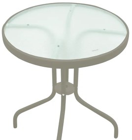 Τραπέζι Watson pakoworld μέταλλο σαμπανιζέ-γυαλί Φ60x70εκ