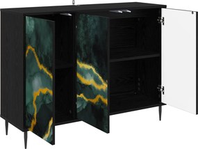 vidaXL Πλαϊνό γραφείο WIJHE Μαύρη Δρυς 102 x 33 x 76 εκ.