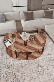 Σετ Τραπεζιών Σαλονιού Καρυδί SELIS 70x38