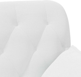 vidaXL Love seat με κουμπιά Λευκό 111 x 68 x 80 εκ. Ύφασμα
