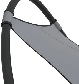 vidaXL Ξαπλώστρα Κουνιστή με Ροδάκια Γκρι Ατσάλι &amp; Ύφασμα Textilene