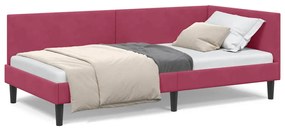 vidaXL Κρεβάτι Γωνίας Άλλο με κεφαλάρι Μπορντό 90 x 190 cm