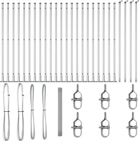 vidaXL Στύλος Περιφράξεων Ασημί 50 x 1,5 μ (19 x 19 mm δίχτυ) Ατσάλι