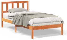 vidaXL Σκελετός Κρεβατιού Καφέ κεριού 90 x 190 cm Μασίφ ξύλο πεύκου