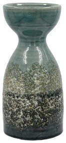 Κεραμικό Κηροπήγιο FL1029 Fylliana Πράσινο - Γκρι 10x21 εκ. 10x10x21 εκ.