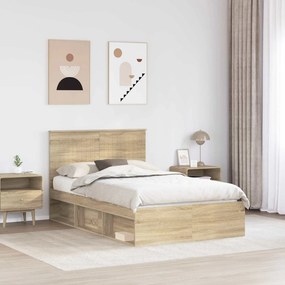 vidaXL Σκελετός Κρεβατιού Sonoma Δρυς 120 x 190 cm