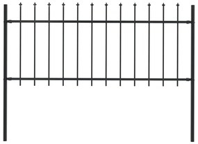 vidaXL Κάγκελα Περίφραξης με Λόγχες Μαύρα 1,7 x 0,8 μ. από Χάλυβα