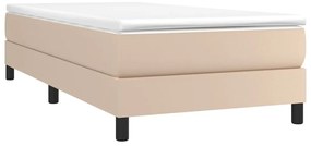 vidaXL Κρεβάτι Boxspring με Στρώμα Καπουτσίνο 90x190εκ.από Συνθ. Δέρμα