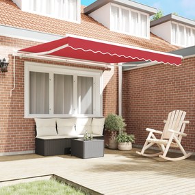 vidaXL Μηχανική Ανασυρόμενη Τέντα Κόκκινη 300x250 cm